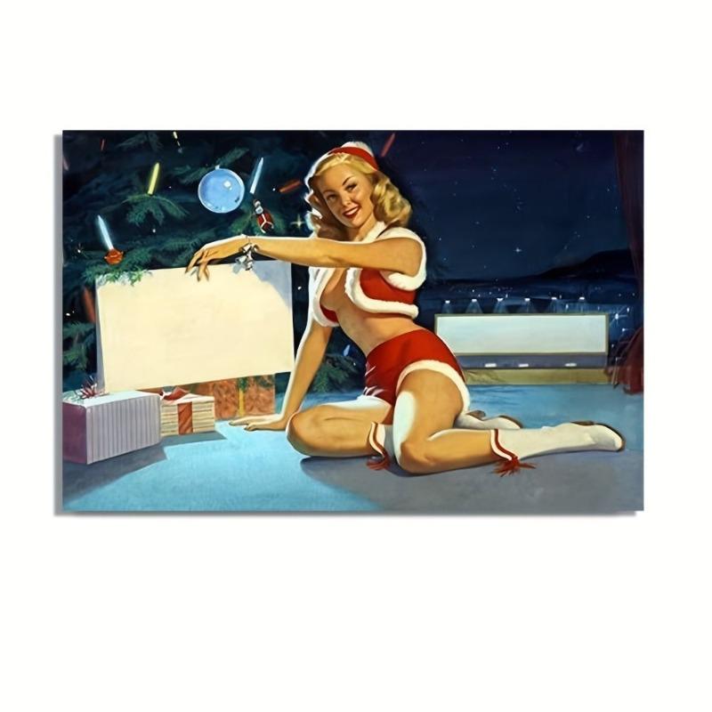 Lamiere Pin-Up Girl, Decorazione Metallica per Officina Garage 20x30cm