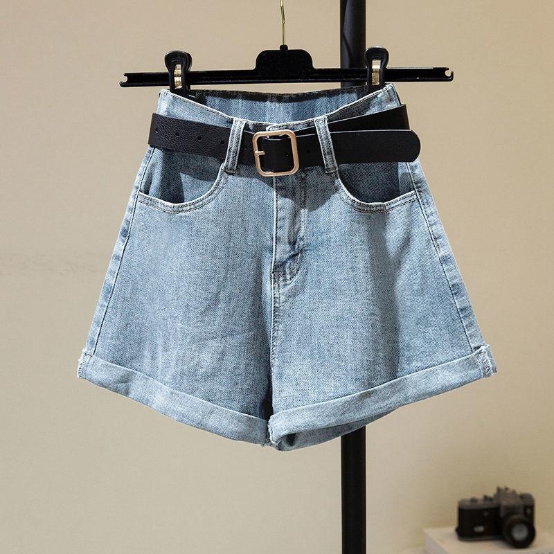 Pants Classic and Minimalist Fashion Versatile High-waisted Women Loose Summer Thin Rolled A-line Wide-leg Denim Shorts Individuality and Trendiness