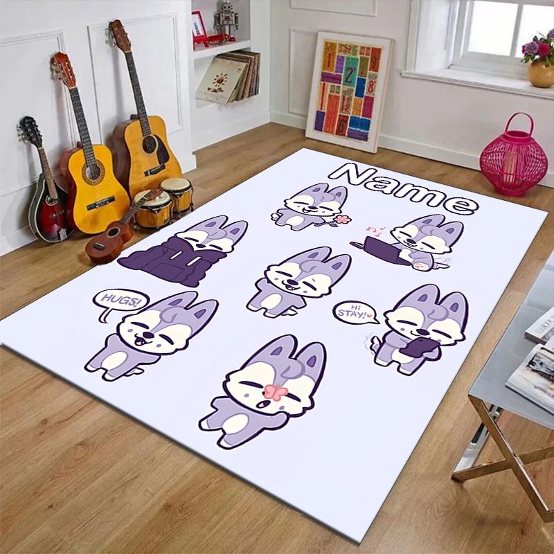 Custom Kpop Team Mat Personalized Name, Polyester Washable Indoor Entryway Rug, Gift for Christmas, Easter, Thanksgiving Day