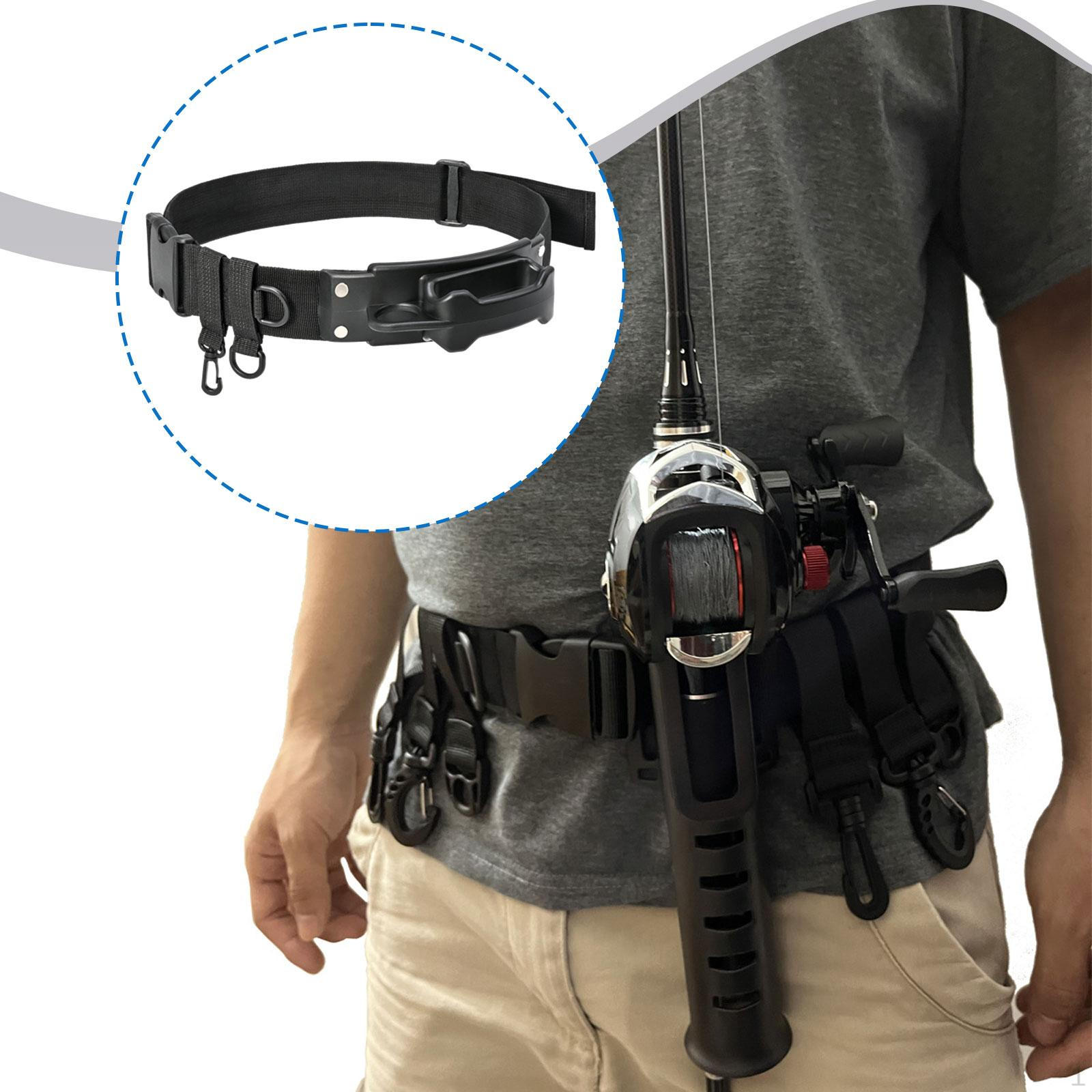 

Держатель для удилища на пояс, Подставка для удилищ, Регулируемая длина, Поддержка, Подарки, Универсальный, Черный