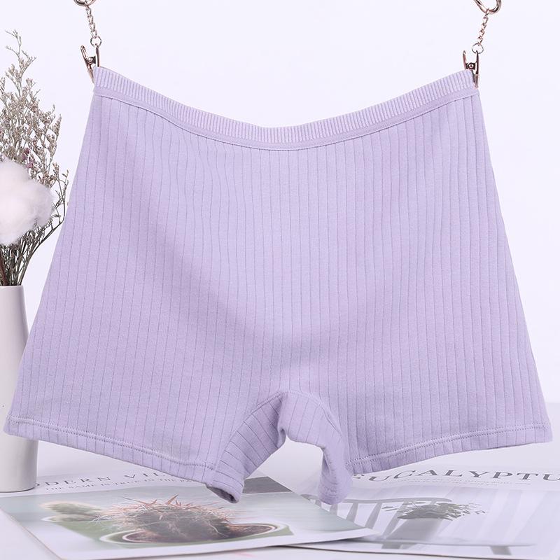 

4019 Женские хлопковые боксеры-слипы большого размера в рубчик, с высокой посадкой, длиной до бедра, с плоскими штанинами XL [80-105 lbs] светло-фиолетовый