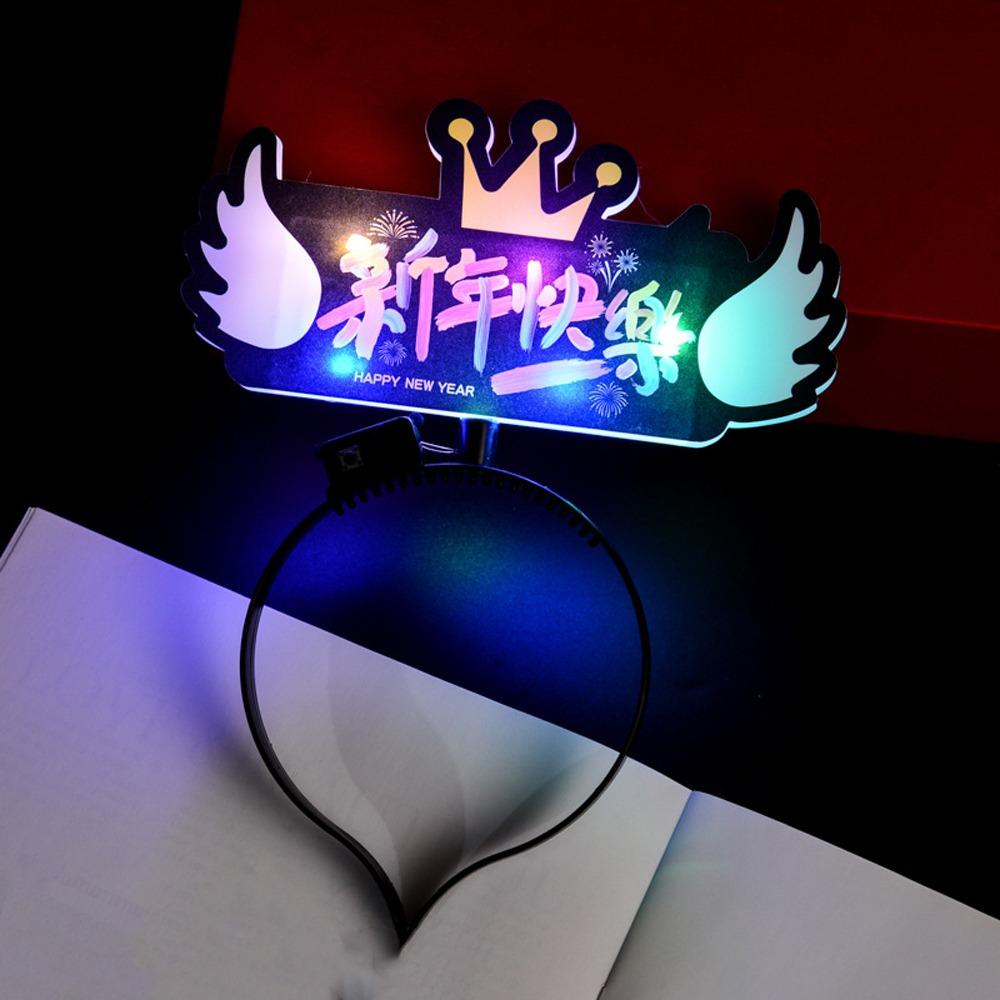 Glowing in Dark LED Glow Hair Bands Fun Luminous Rod New Year Glow Sticks Birthday Party