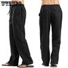 Men's Autumn Streetwear Elastic Waists Trousers Loose Pants Straight Party Pants Linen Plus Size