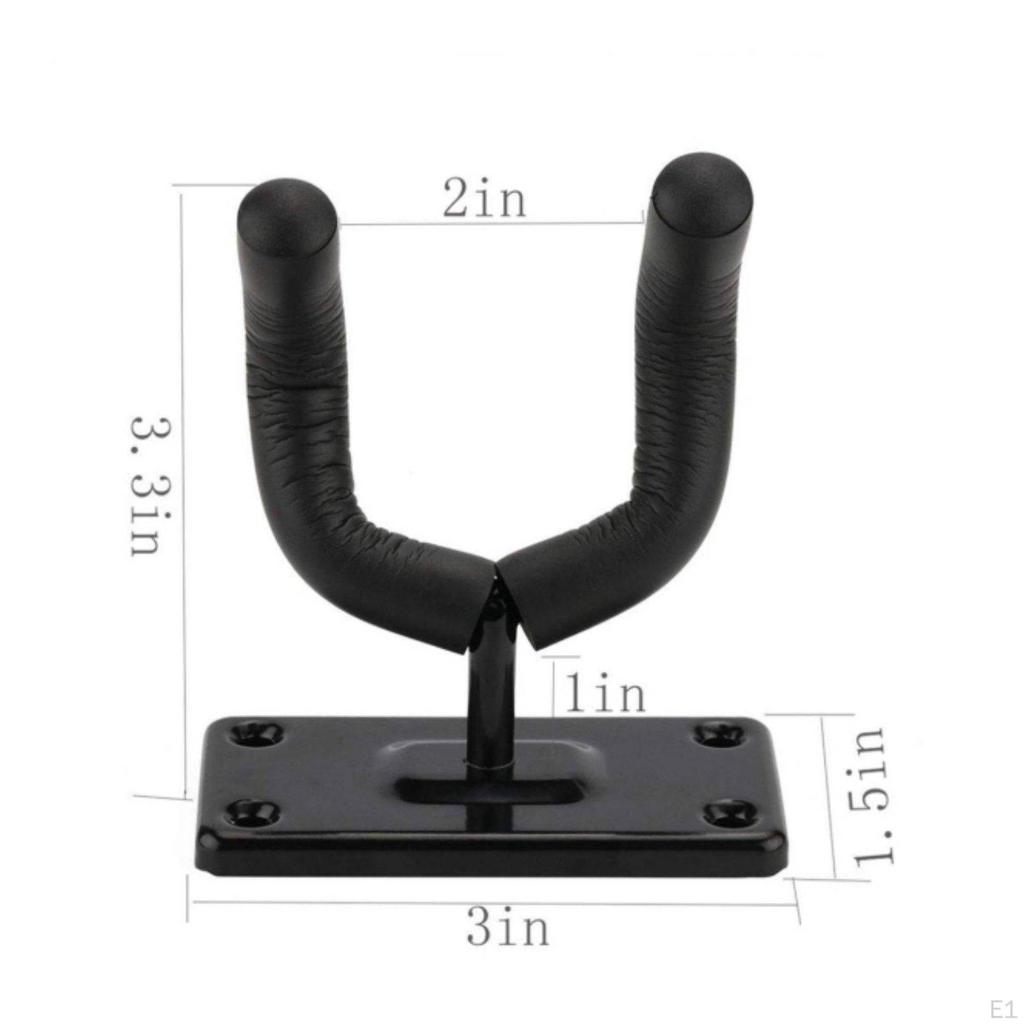 Guitar Wall Mount Hook Heavy Duty Hanger Steel Construction Padded Instrument Holder for