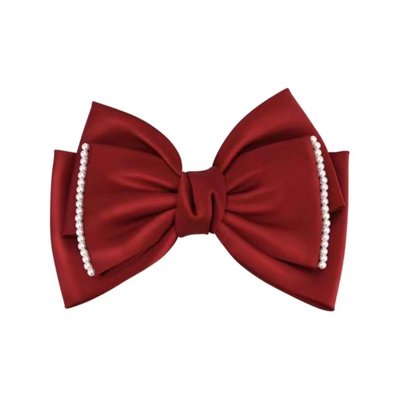 Satin Bow Spring Clip: Elegant Large Hair Accessory for 2023
