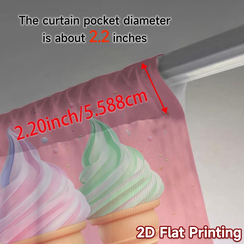 2 Stück 2D-Flachdruck-Vorhänge (Ohne Stange) IceCreamTrio Zeitgenössische Moderne Vorhänge Garnvorhänge Dekorationen Innenbereich für