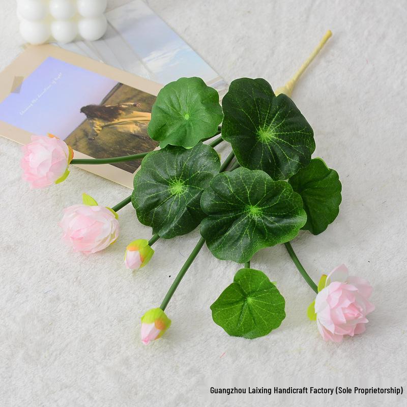 Artificial Lotus Flower for Home Decor - Water Lily Ornament for Living Room, Buddhist Hall, Pond, or Fish Tank