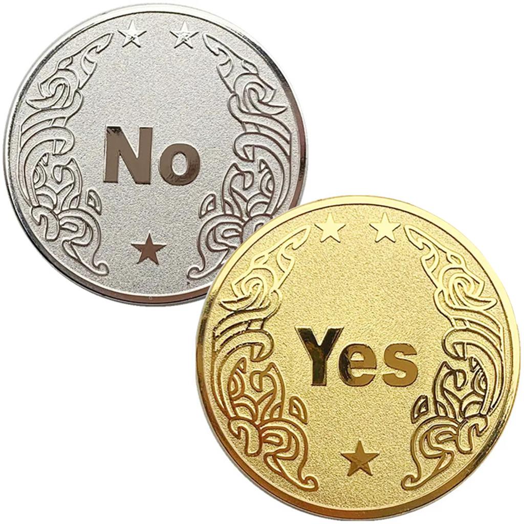 1pc Yes/No Decision Coin 3.8cm Golden Silvery Collectible Commemorative Coin Metal Lucky Coins Creative Party Toys