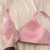Foreign Trade Printed Bra Cover Gathers Without Steel Ring Thin Cup Middle-aged and Elderly Models In Stock