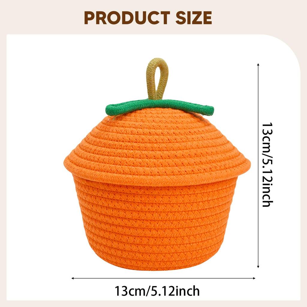 Woven Storage Basket with Lid Gift Toys Organizer for Home Countertop Pantry