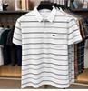 Polo Estiva a Righe da Uomo con Revers e Tasca Vera - Top Casual da Lavoro a Maniche Corte