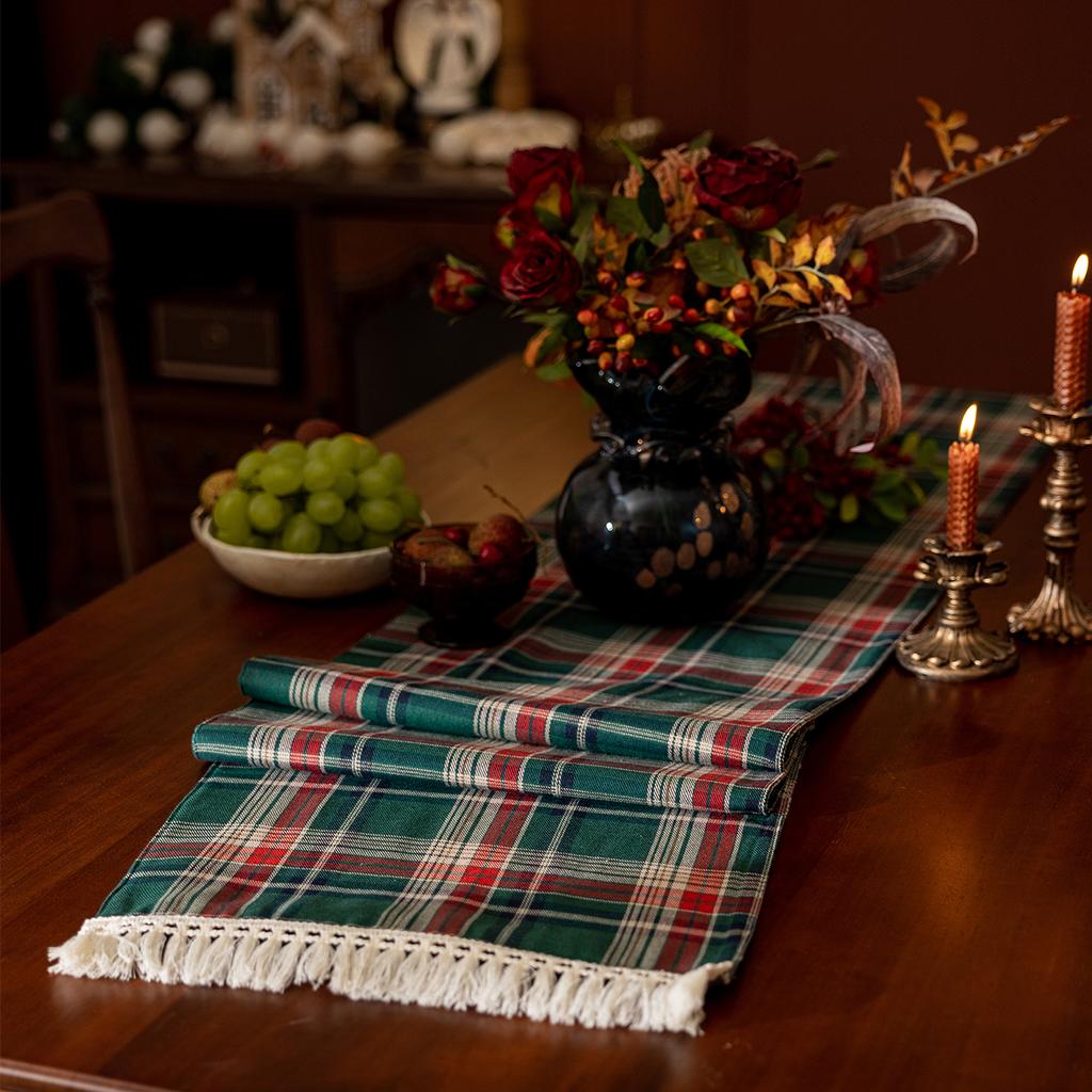 Christmas Fall Table Runner Soft Cotton Table Runner With Tassels Woven Macrame Home Living Room Table Decoration
