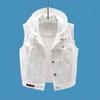 Women's Spring/Fall Slimming Korean-Style Denim Vest with Hooded Short Student Jacket