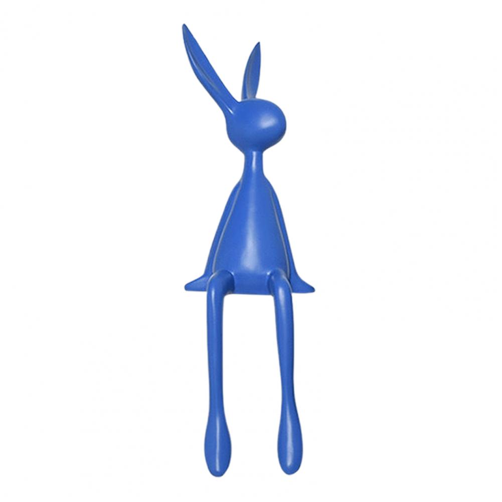 

Sitting Rabbit Figurine Resin White Long-legged Rabbit Collectible Figurine Sitting Shape Tabletop Rabbit Sculpture Home Decor синій