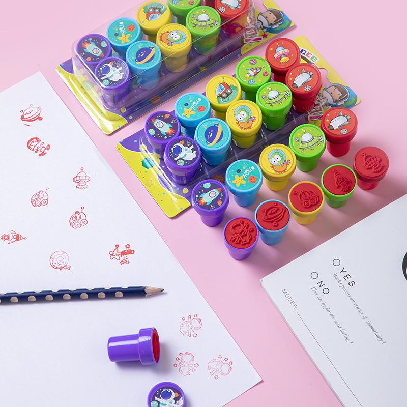 10pcs/set Children Gift Space Round Stamp Set