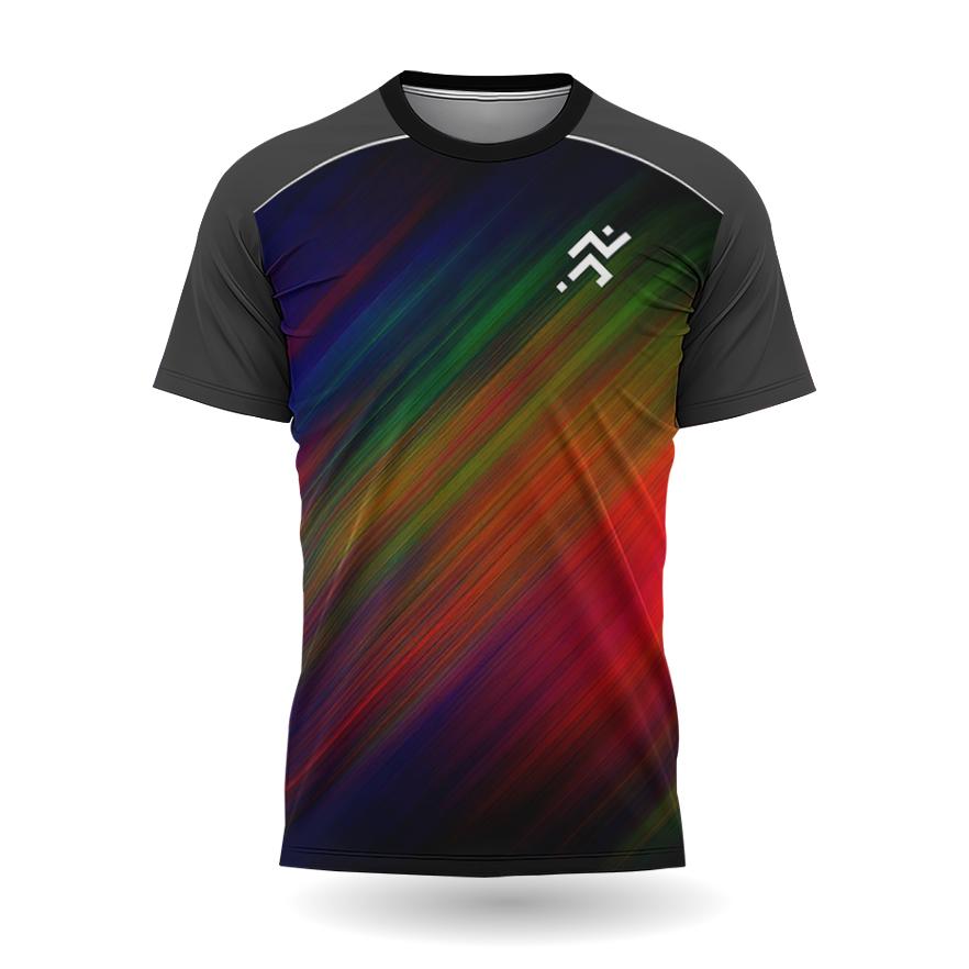 Tricou pentru bărbați Sport în aer liber Tricouri pentru alergare amuzant cu imprimeu în gradient, cu uscare rapidă, top cu mânecă scurtă, ocazional de vară, cu decolteu în formă de tricou.