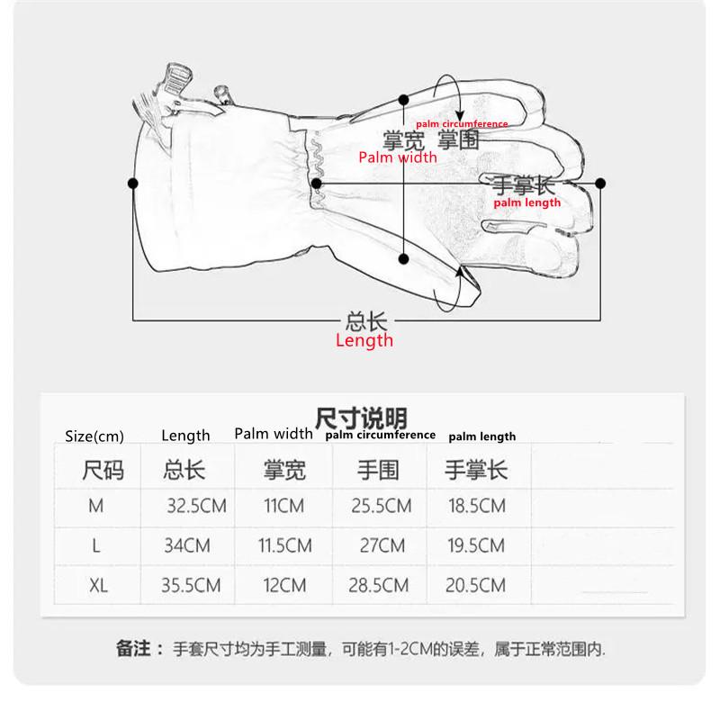 Multifunction Winter Thicken Fleece Warm Ski Gloves Man Woman Outdoor Snowboarding Waterproof Anti-lost Touch Screen Gloves