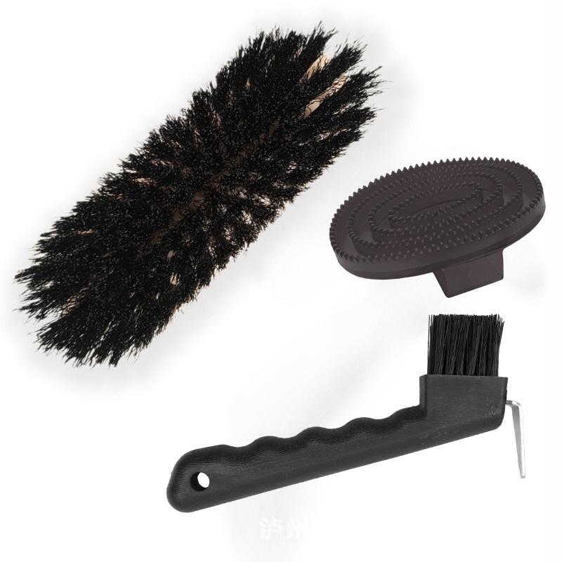 

Stable Equine Grooming Brush: Horse Bathing & Massage Tool for Removing Loose Hair чёрный