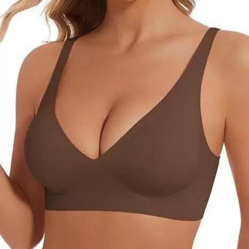 Coppa Gelatina Stampa Leopardo Scollatura a V Profonda Senza Cuciture Senza Ferretto Taglie Forti Comfort Intimo per Donne Uso Quotidiano