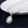 Fashion Pearl Necklace and Earrings Set , French Style Three - Piece Jewelry Set for Women , Light Design