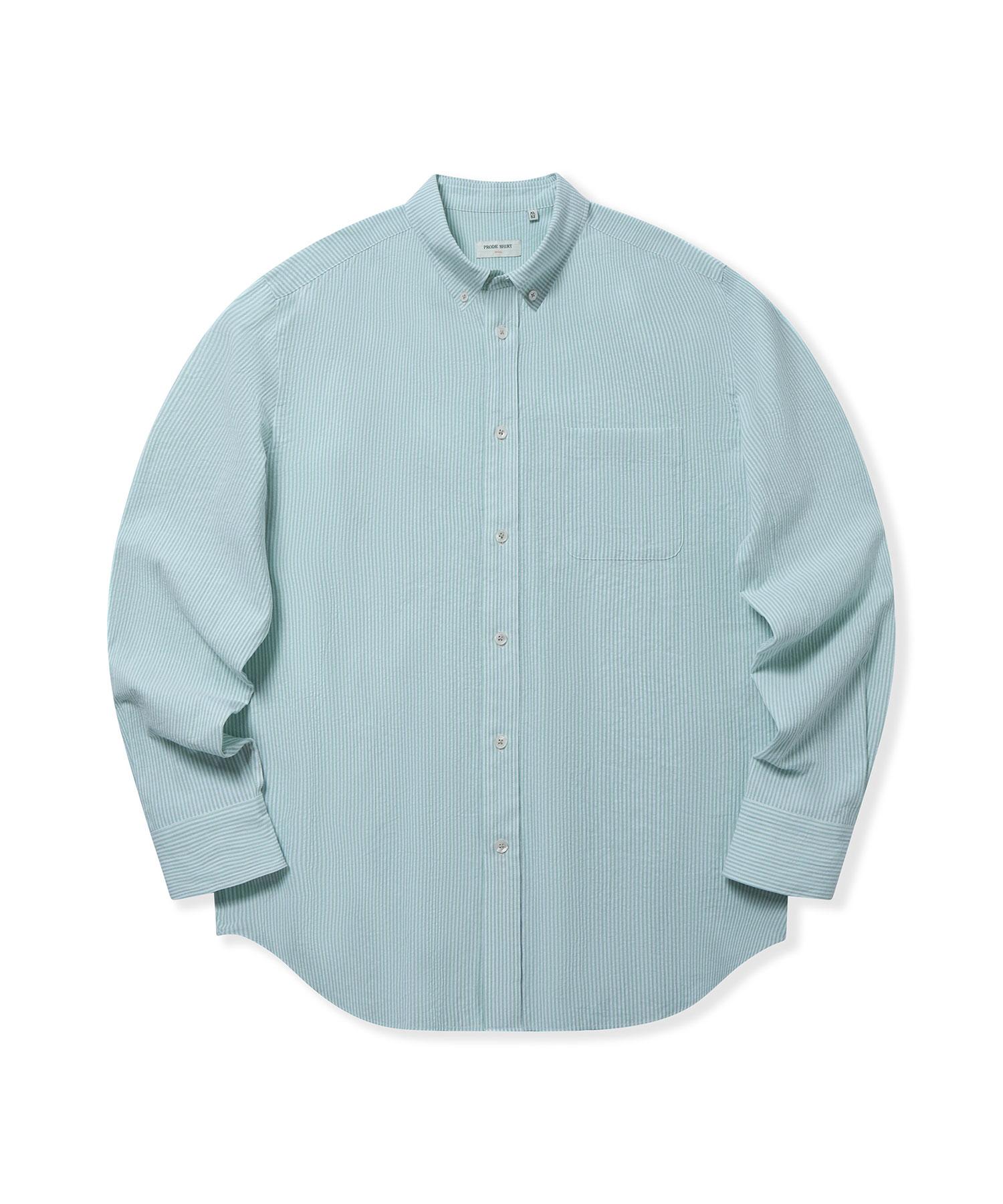 Prod Shirt E-460 Capri Oxford Shirt (Green Stripe) Green Stripe/Xl(52)