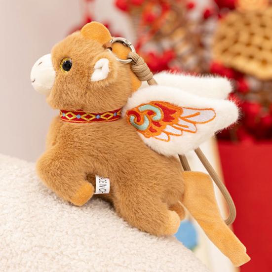 Horse Plush Doll Keychain Year of The Horse Zodiac Ornament Hanging Plushie for Car Bag Chinese New Year Gift Auspicious Symbol Blessings