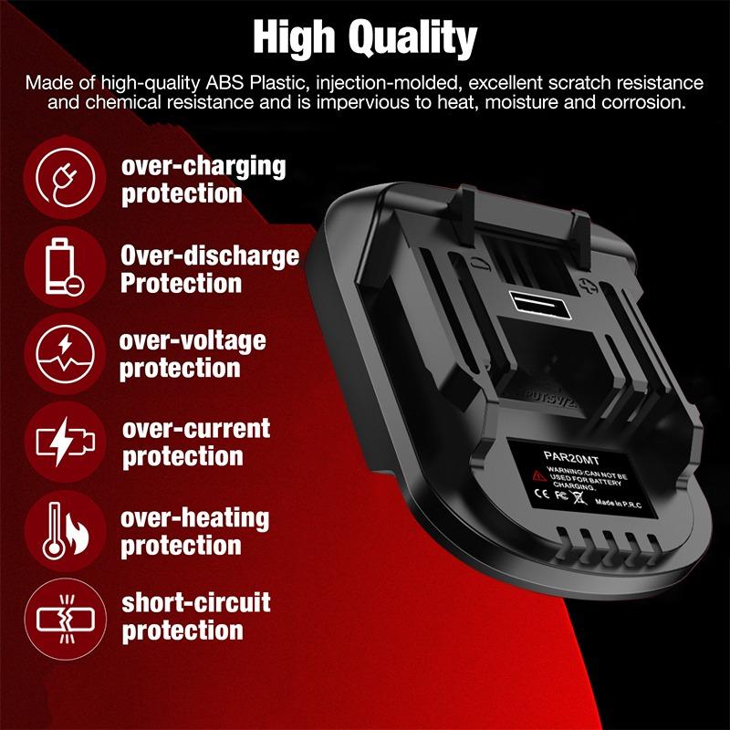 ALASICKA PAR20MT Battery Adapter for Parkside 20V Lithium Ion Battery Convert To Work for Makita 18V Lithium Battery Power Tools