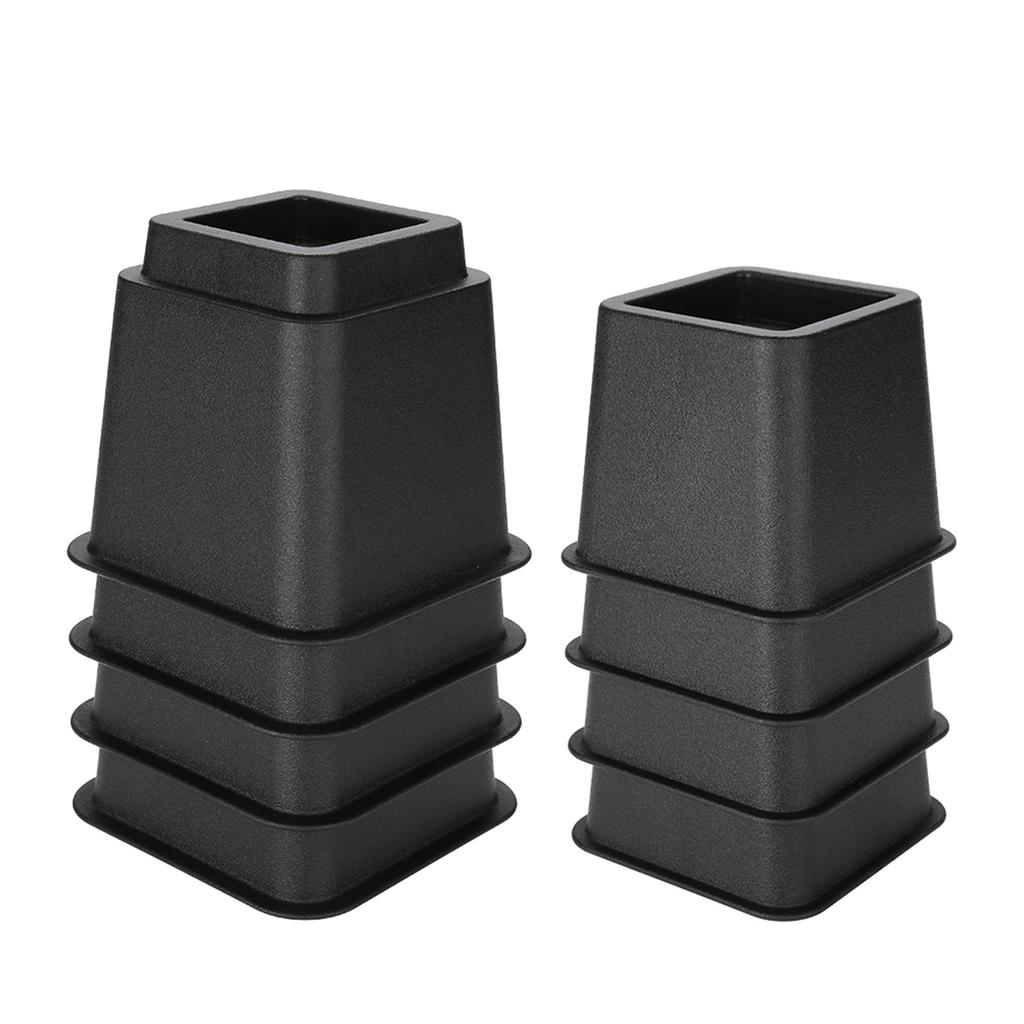 Furniture Raisers   Bed Chair Sofa Riser Feet Lift Set 4 x 5"& 4 x 3" Black