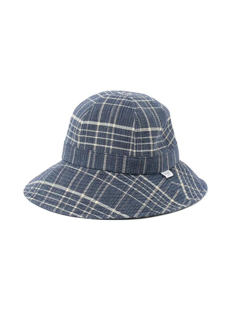 Beams Japan Hat (UNISEX Nagao Orimono Custom Shijira Weave Hat, SAX CHECK FREE)