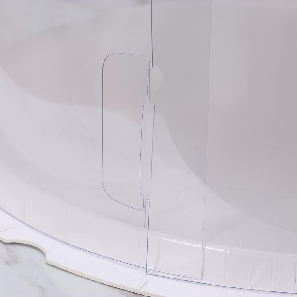 Plastic Transparent Cake Box Round Cake Packaging Boxes Organizer for Home Dessert Shop (White Sing