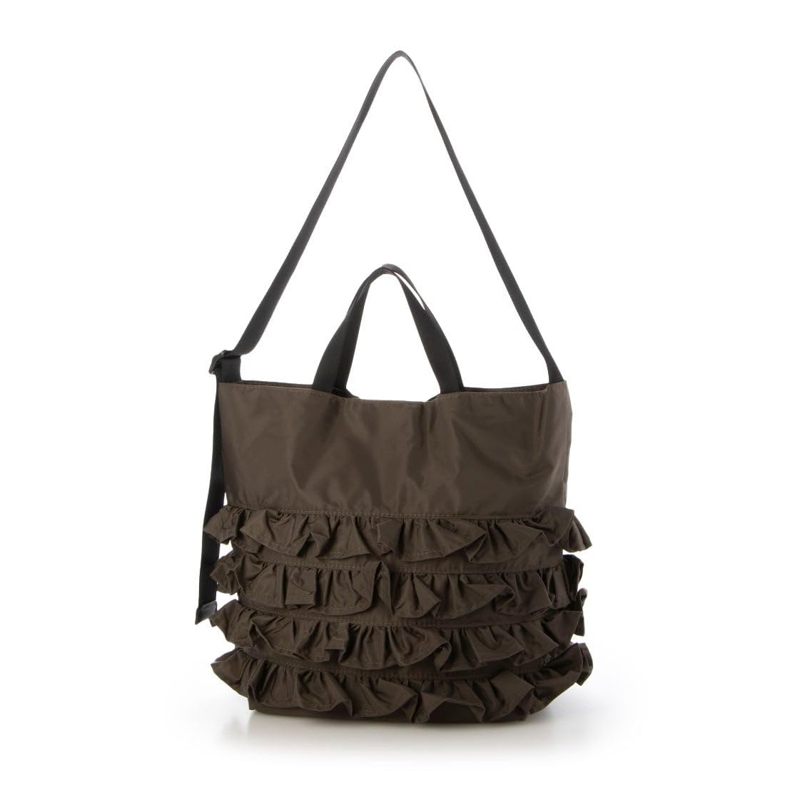 Нейлоновая сумка-тоут с рюшами, 2-в-1