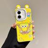 KEYSION Cute Ear Cartoon Case for Infinix Hot 50i with Lanyard Soft Silicone+PC Shockproof Phone Back Cover for Infinix Smart 9