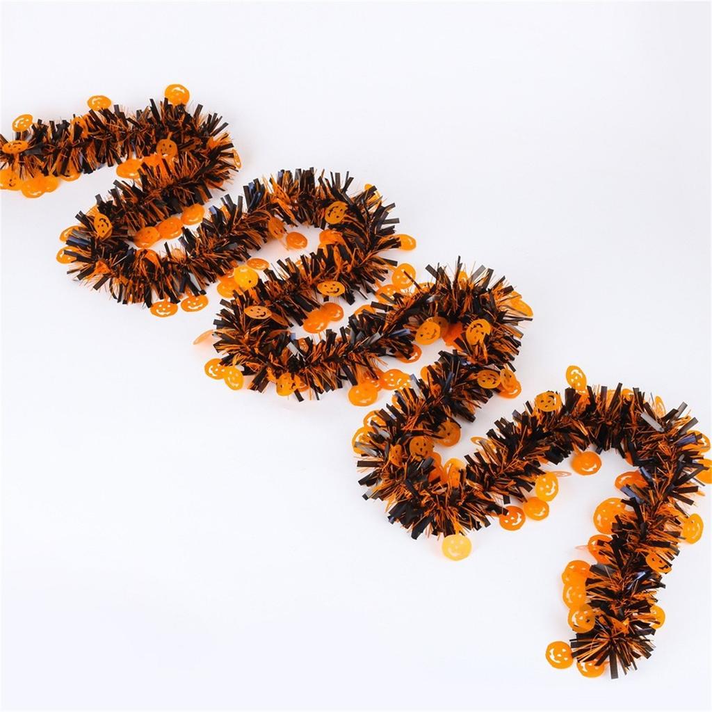 Halloween Decorations,80 IN Halloween Garland With Orange Pumpkin Black Spider Purple , Shiny Garland For Home Tree Indoor Outdoor Part