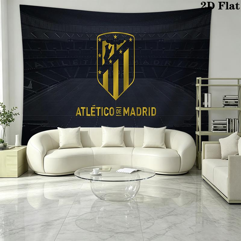 Atletico Madrid Wall Tapestry Aesthetic Wall Hanging Printed Fabric Blanket Decorative Tapestries for Bedroom Living Room Home Decor