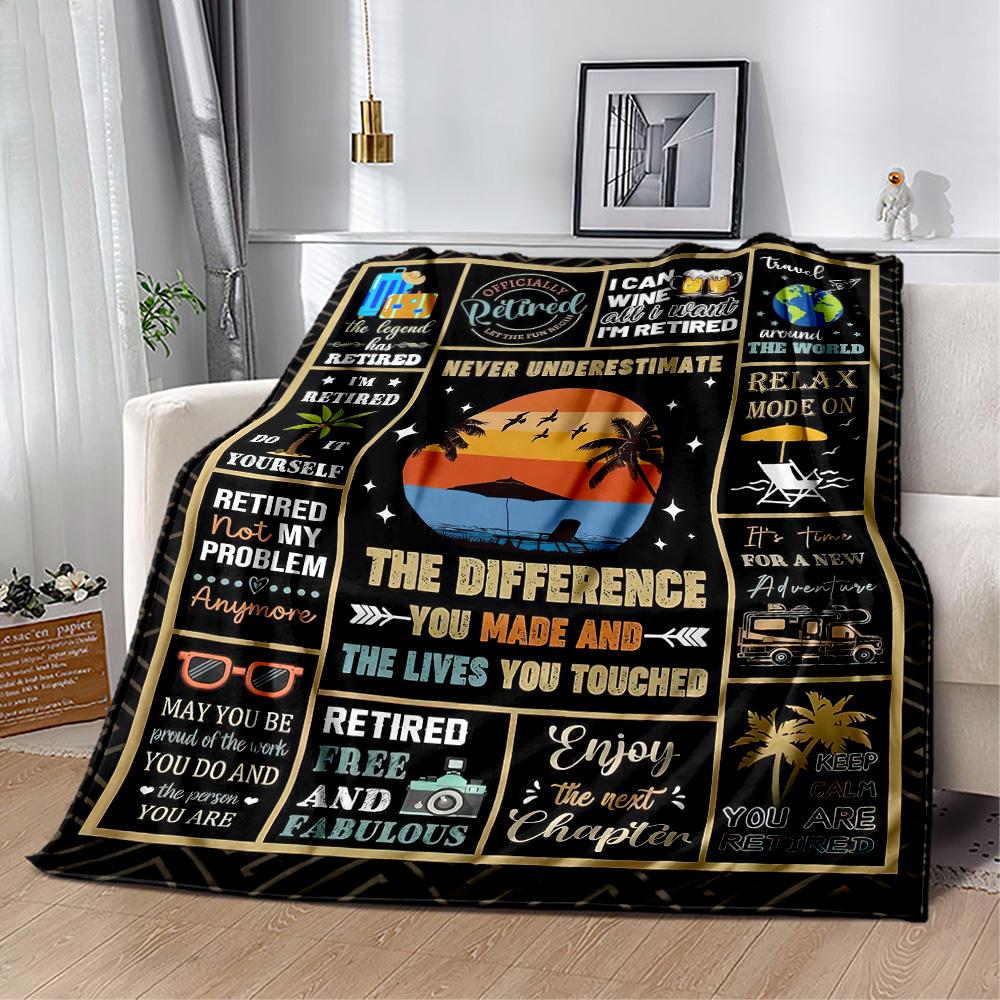 Retirement Journey Inspiration Blankets Are Suitable for Living Rooms,making Them an Ideal Choice for Outdoor Travel and Gifts.