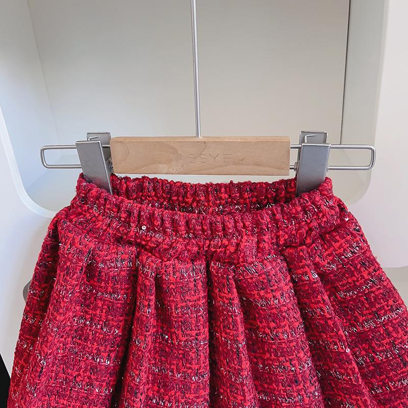 Jesień/Zima 2025 Uroczy Bawełniany Ciepły Dwuczęściowy Zestaw dla Dziewczynek w Francuskim Stylu