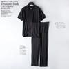 Men's Spring and Summer Modal Two-piece Short-sleeved Trousers Thin Large Size Loose Sports Home Wear Suit Sleepwear