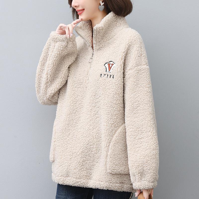 

Улучшенное пальто из ягнячьей шерсти L for 120-135 jin золотой/бежевый