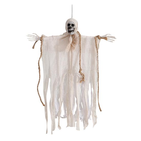 Halloweenská závěsná kostra duch venkovní velká strašidelná ponurá smrtka strašidelný létající duch lebka pro zahradu na dvůr dekor strašidelného domu