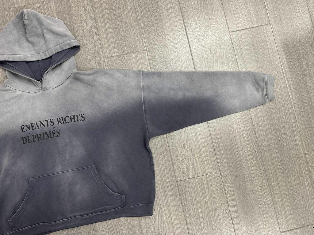 ERD CUOUT Second Gen Melancholy Gradient Blue Aged Hooded Sweatshirt - Bai Jingting Style