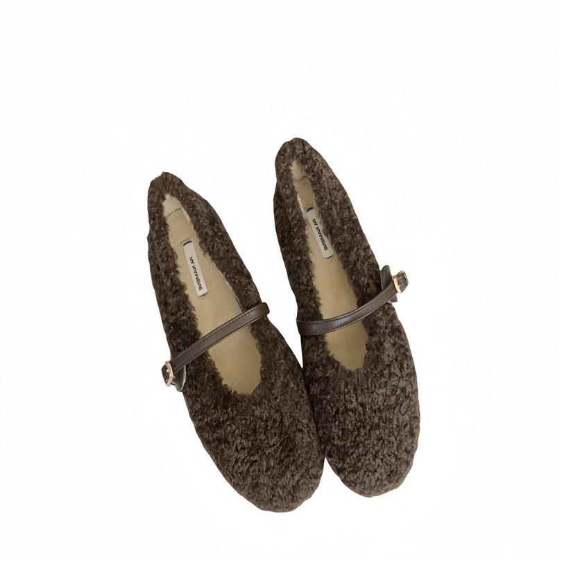 Inner 3cm Mary Jane Mao Mao Shoes Women's Shoes 2025 New Autumn and Winter Gentle Word with Doudou Shoes