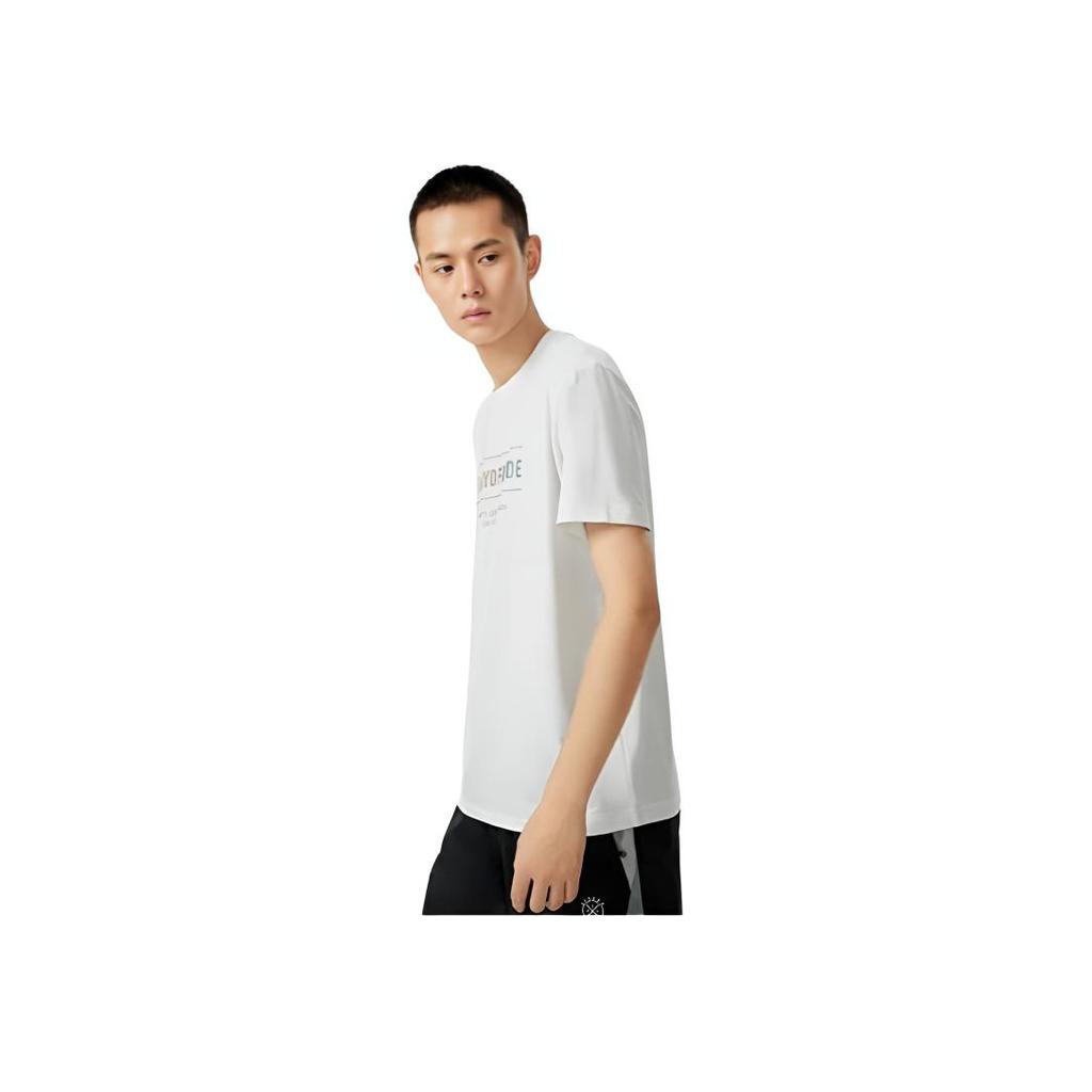 Li Ning Wade Series Reflective Letter Quick-Dry Sports Crew Neck Short Sleeve T-Shirt Men Tops White ATSR287-4