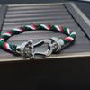 CNC Diamond Bracelet 18k Rose Gold Male and Female Couples Green Hand Rope