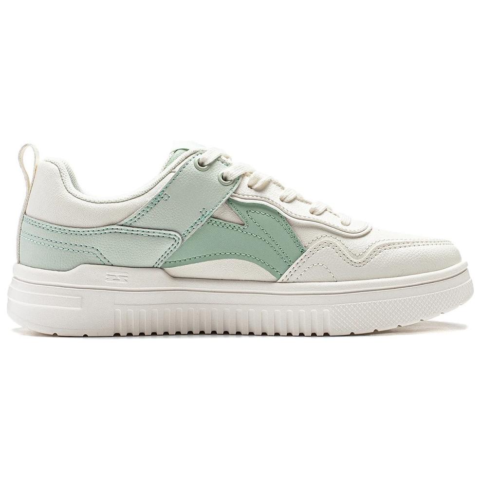 Li-Ning Qingyun Soft Classic Low-Top Casual Shoes Women Sneaker White Green AGCU388-2