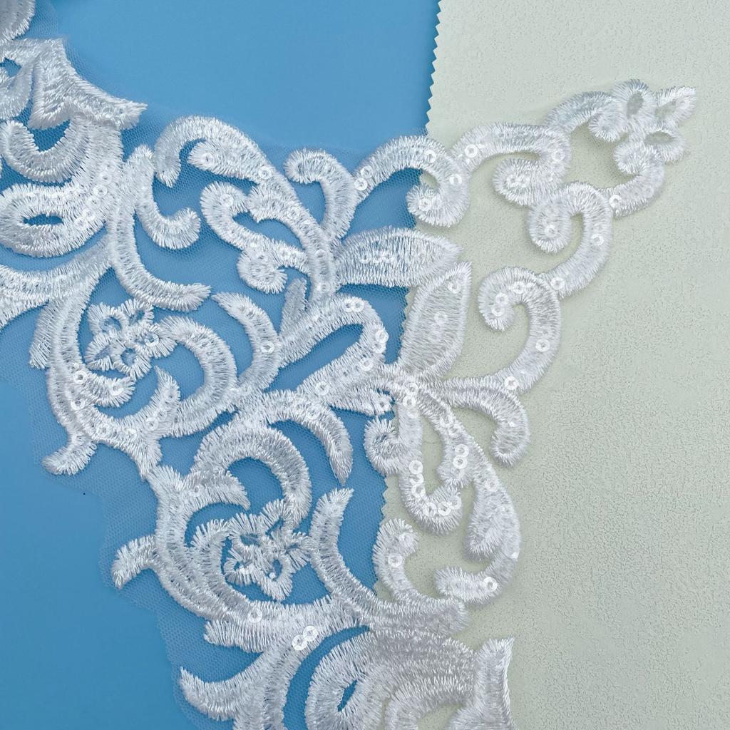 50Yard Bead Large Barcode Car Bone Heavy Industry Lace Fabric Clothing Accessories Polyester Silk Embroidery Lace