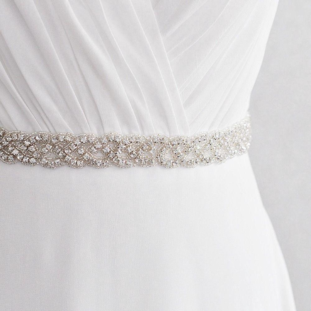 Light Luxury Rhinestone Waist Seal Zircon Wedding Lace-up Belt Fashion Crystal Dress Belt  Ornament