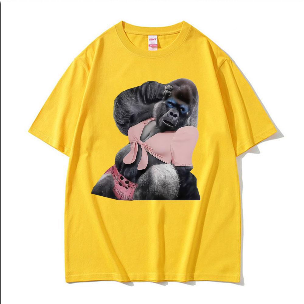 For Her Humor Funny Gorilla Meme Graphic T-shirt Men's Women Fashion Trending T Shirts Short Sleeves Oversized Hot Sale T-shirts
