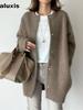 9 Color Autumn New Ultra Soft Knit Coat Slim Fit Design Loose Wool Jacket for Women