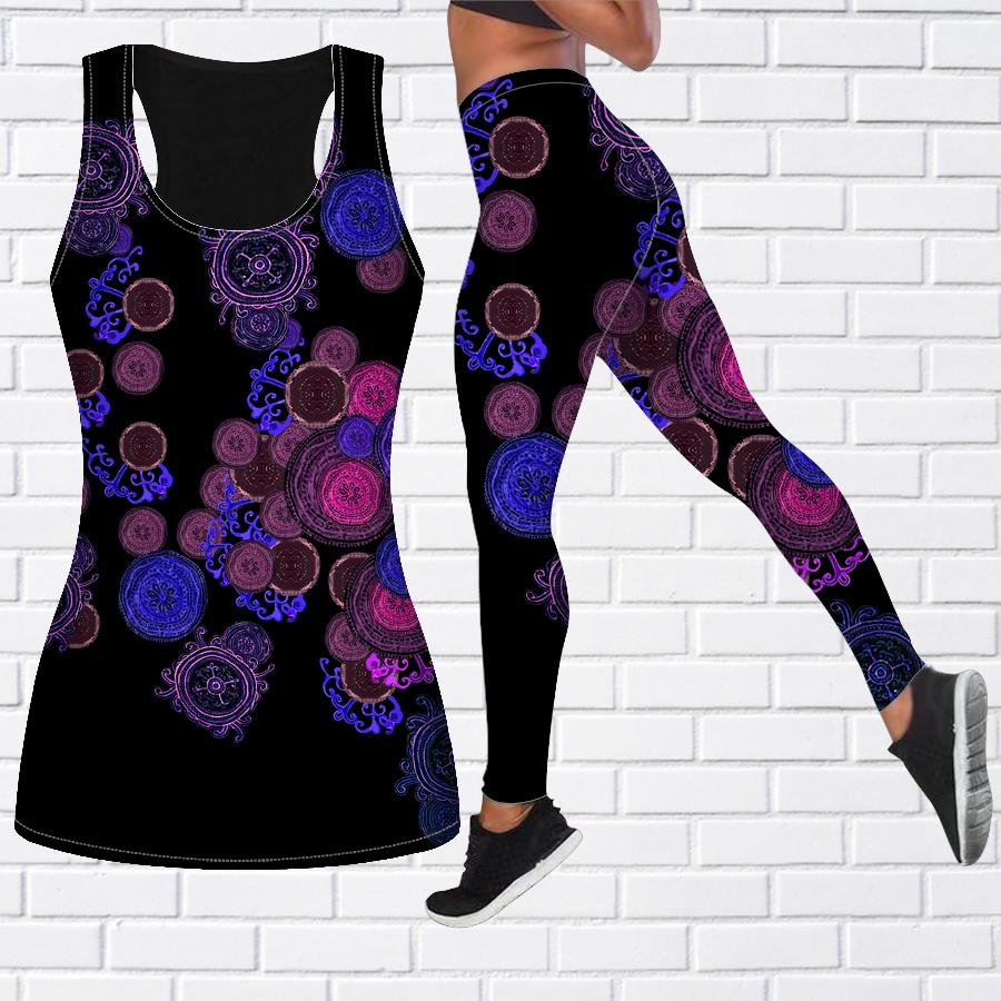 Blue Cells Print Yoga-Outfit für Damen, modische Workout-Leggings, Fitness, Sport, lässige Yoga-Hose