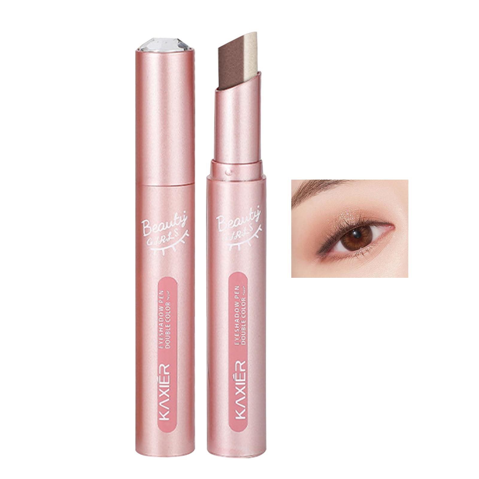 

Qin Derdom Stick 2 Eyeshadow Shimmering Sparkling and Eyeshadow, Colors, Pencil, Gradient, Long-lasting, Pearl, Waterproof, Smudge-proof Fading-free